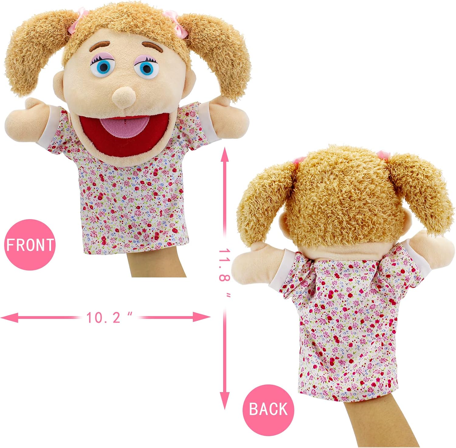 Family Hand Puppets,Puppets for Kids Role Paly Family Members 13.4 INCH Multi-Ethnic Puppets Plush Soft Hand Puppets Family Puppets Story Toys, Puppets for Girls Boys Finger Puppets Puppet Set Gifts